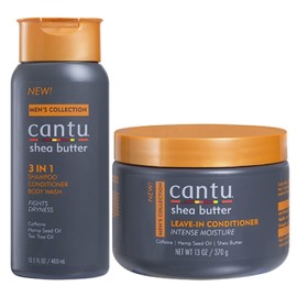 Cantu Men's 3-in-1 Shampoo Conditioner Bodywash 13.5oz with Leave in Conditioner 13oz