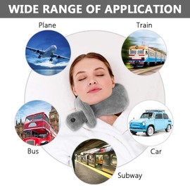 Massaging Neck Pillow Wrap, Vibrating Neck Pillow, Cordless Vibrating Massaging Neck Pillow Massage Cushion Travel Neck Head Chin Support Pillow to Relax Muscle Relieve Stress