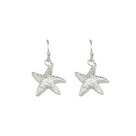 Sterling Silver Starfish Charm Earrings