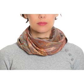 Ufash Pashmina 100% Silk Scarf from India for Men and Women Paisley Pattern 160 x 35 cm Pure Silk Scarf Various Designs - 160x35