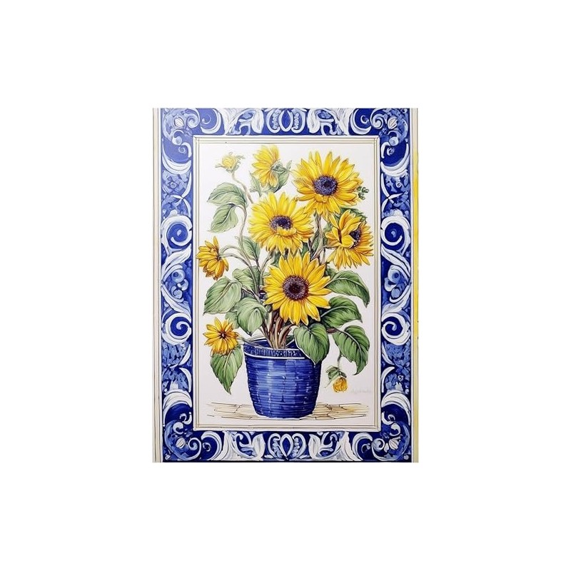 Sunflower Bouquet Pattern A957 Accent Tile Mural Kitchen Bathroom Wall