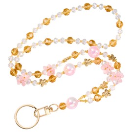 Ornaland Teacher Lanyard Beaded Lanyards for id Badges for Women Nurse Student Office Leisure or As a Gift(Yellow)