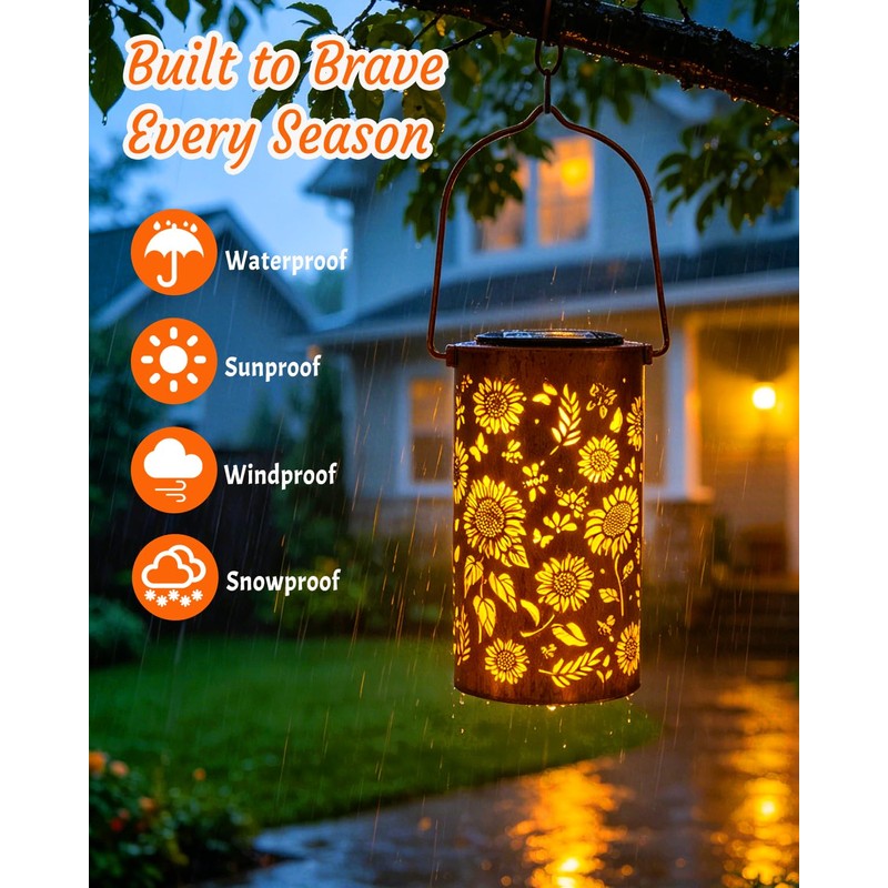 ANYTALK Birthday Gifts for Women Mom Grandma, Sunflower Solar Lanterns