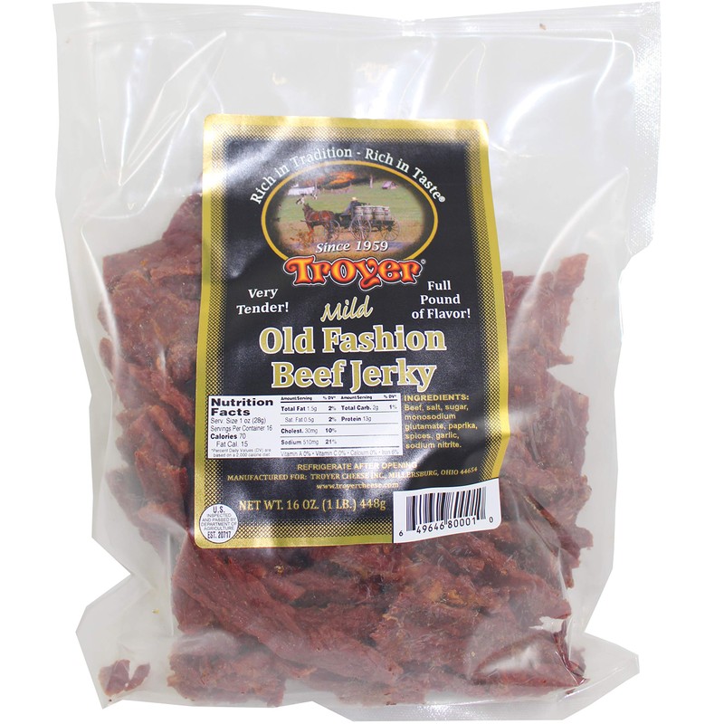 Troyer Mild Beef Jerky 16 Ounces