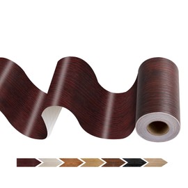 JUNART Wood Grain Repair Tape(10cm×1000cm), Self-Adhesive Waterproof Realistic Textured Repair Duct Tape for Tables, Baseboards, Doors, Windows, and Floors with Plastic Scraper(Red Rosewood)