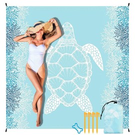 WEFHEF 200 x 200 cm beach blanket, sand-free beach mat, picnic blanket, sand mat, beach towel, picnic mat, sandproof, beach mat, picnic blanket, camping blanket, beach accessories, XXL, extra large