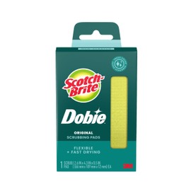 Scotch-Brite Dobie Pad, Sponge for All Purpose Cleaning of Kitchen, Bathroom, and Household, Non Scratch Cleaning Pads Safe for Non-Stick Cookware, 1 Dobie Pad
