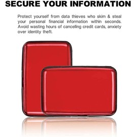 RFID Blocking Credit Card Protector,RFID Blocking Aluminum Wallets for Women & Men Card Holder for Metal ID Credit Cards Case (New Upgraded), rose red, Usful