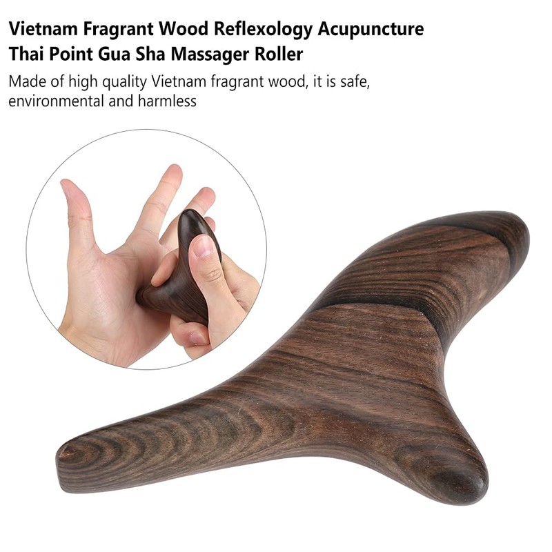Vietnam Scented Wood Thai Traditional Reflexology Hand Foot Massage Tool