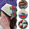 KuuGuu 4 PCS Crochet Bandanas Headbands Cute Cherry Hairbands Pink