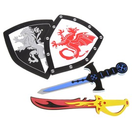 PowerTRC Sword and Shield Play Set | Dragon and Lion Shield for Party Favors | Pretend Play