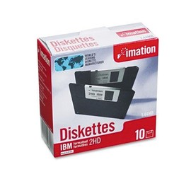 IMATION 3.5" Floppy Diskettes, IBM-Formatted, DS/HD, 10/Box (12881)