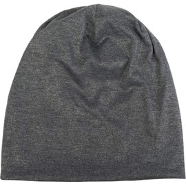 styleBREAKER Beanie with All-Over Glitter in Single Colours, Slouch Long Beanie Glitter hat, Ladies 04024117, Color:Mottled Dark Grey