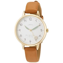 Fieldwork GY039-3 Women's Analog Wristwatch, Fleury, Flower Motif, Leather Strap, Brown, Braun