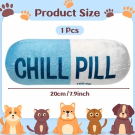 FZkuozougedd Quietsch Hundekauzeug – Blauer Chill Pill Kapsel Teether Für Hunde Funny Small Dog Squeaky Weicher Plüschspielzeug Indoor Interactive Training Toy Bite Kick Pet Toy Training Spielzeug