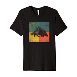 Porcupine Retro Vintage Square Graphic Premium T-Shirt