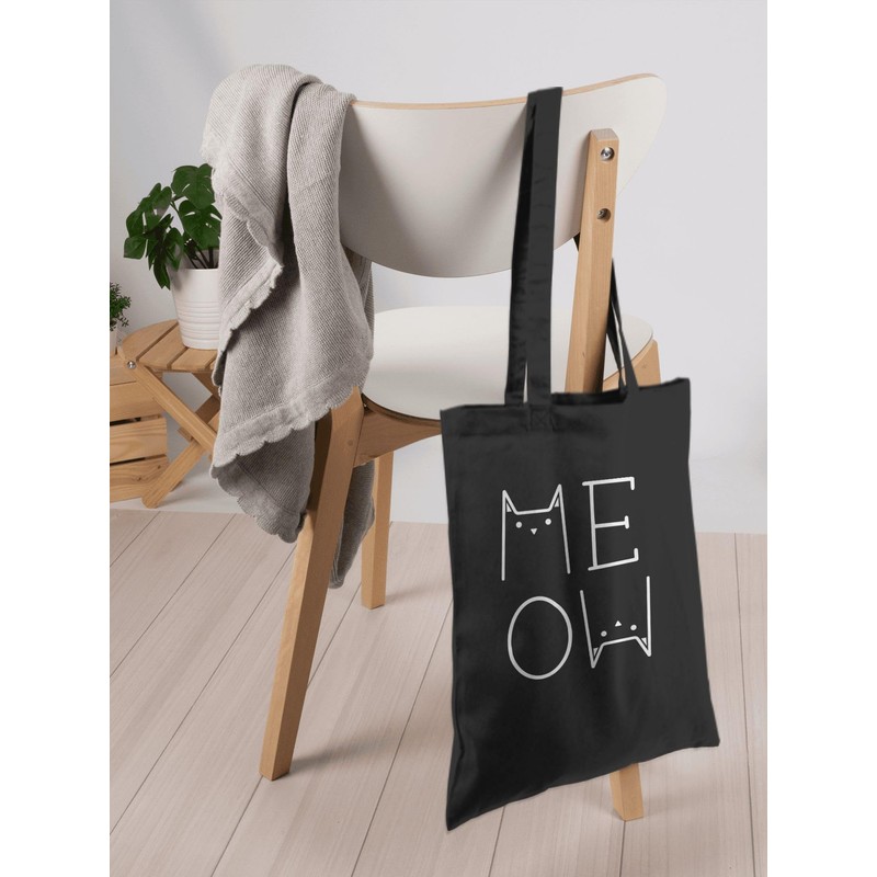 Cotton Bag - Cat Owner Gift Cat - Meow White