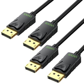UVOOI DisplayPort Cable 2-Pack, Short 4K DP to DP Cable 3FT, High Speed Display Port Cord [4K@60Hz,2K@120Hz/165Hz/144Hz] Compatible with Dell Docking Station Gaming Monitor Laptop PC TV Splitter KVM