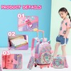 Kids Rolling Loving Cat Backpack for Girls Trolley Suitcases Luggage