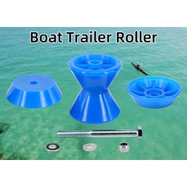 MAMDAFAON Boat Trailer Roller Parts–Sturdy Bow Roller and Stop,3Inch / 4Inch Boat Trailer Roller with Spoke Fits 1/2" Shaft,PU Marine Keel Trailer Rollers