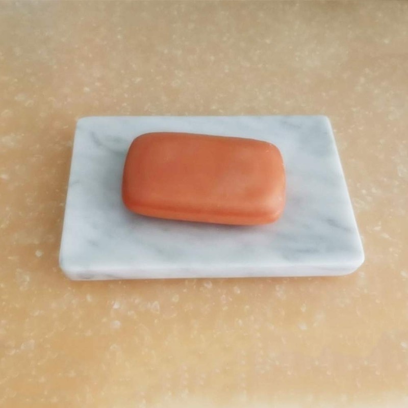 StonePlus Natural Smooth Real Marble Soap Dish/Facial Sponge Holder/Bathroom Makeup