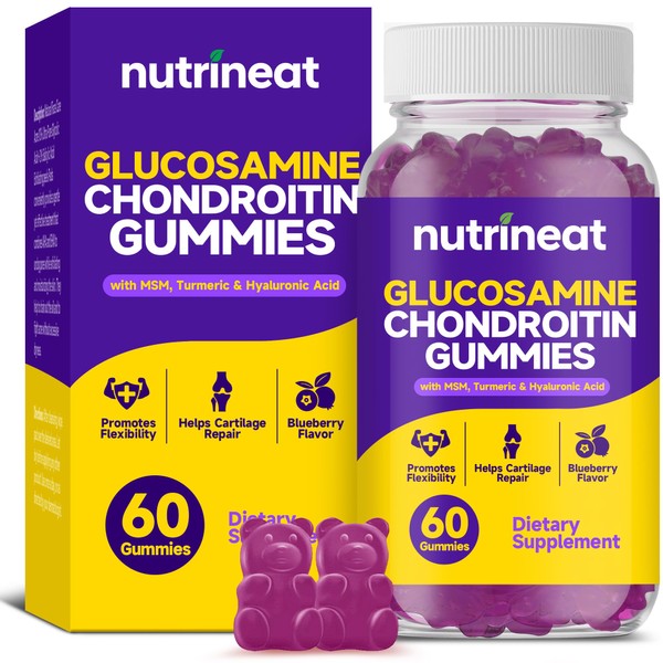 NutriNeat NutriNeat Glucosamine Chondroitin Gummies (60 Count), Glucosamine Gummies for