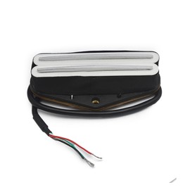 ROZILO White Dual Rail Bridge Pickup for Telecaster Electric Guitar Black with Silver For FD Telecaster Electric Guitar