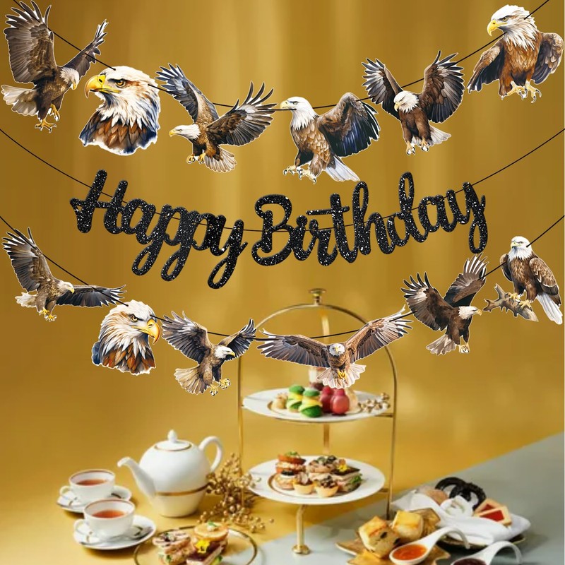Bald Eagle Happy Birthday Banner Eagle Birthday Party Decorations Eagle