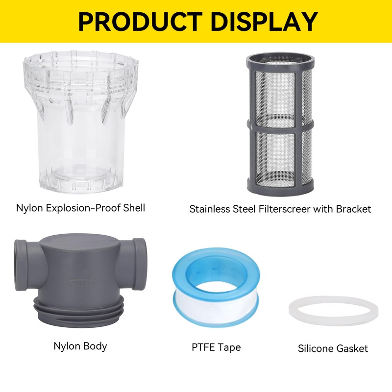 3/4'' Female NPT in-Line Strainer - Garden Hose Filter for