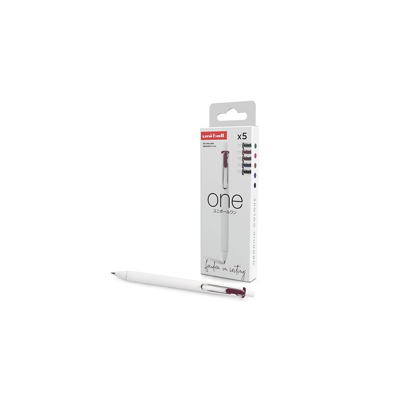 Uni-Ball Rollerball Gel Ink One 0.7 mm Case 5 Colours