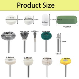 246PCS Polishing Buffing Wheel Polishing Kit for Dremel, Felt Wool Pad Set with Polish Compound, Wheel Grinding Head Point & Mandrel Kit Accessories Tools with 1/8" Shank for Jewelry Metal Polishing