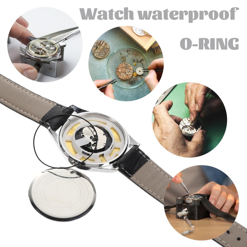 Gtziqa O Ring Watch Gasket, 28 Pcs 0.6mm Waterproof Rubber