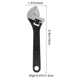 OSALADI 6 Inch Adjustable Wrench, Heavy Duty Spanner Professional Shifter Spanner Black Oxide Wrench Wide Jaw Designs for Home Garage Workshop