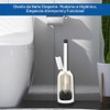 Juego 2 Cepillo para Baño con Soporte, Mango Largo Blanco