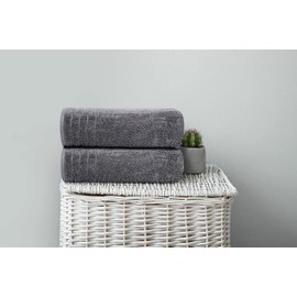 Tens Towels Pack of 4 Extra Large Bath Towels 30 x 60 Inches, 100% Cotton, Larger & Lighter Weight, Quicker to Dry, Super Soft and Absorbent, Perfect for Bathroom, Dark Grey