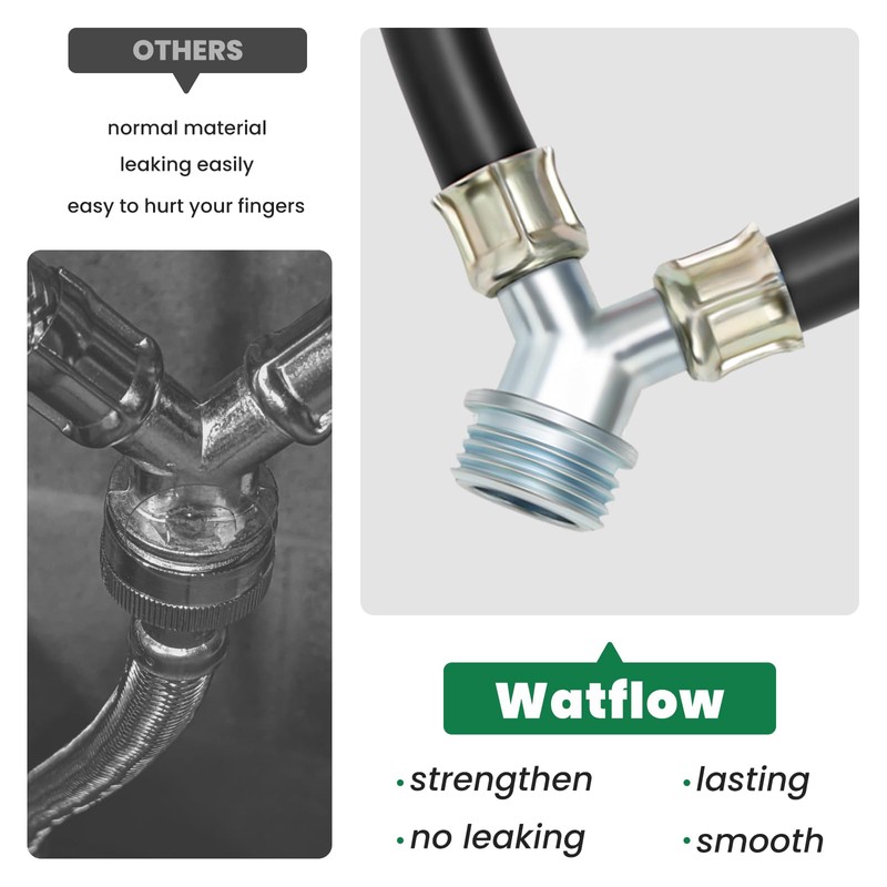 Watflow 3/4" Fittings, 1 Ft Y Mixer Hose for Washing