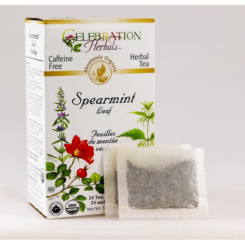 CELEBRATION HERBALS Spearmint Leaf Tea Organic 24 Bag, 0.02 Pound