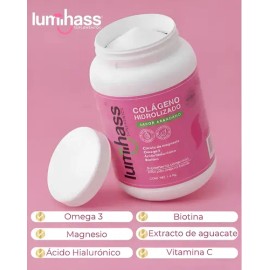 Pack 2 Colágeno Hidrolizado Lumihass 2 Botes Sabor Arándano 1.2 Kg + Détox Regalo I 48 Porciones I Omega 3 + Aguacate + Magnesio + Acido Hialurónico +