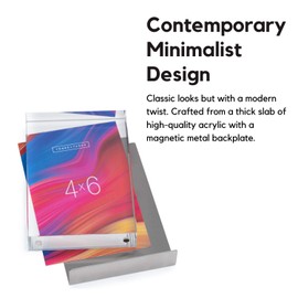 Torre & Tagus Block Acrylic Clear Photo Picture Frame for Display of Memories & Reminisce in Living Room Shelf Bedroom Office Desk, 4x6