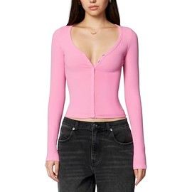florence by mills Women's Softie Rib Cardigan, Aurora Pink, Small