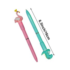 Maydahui 20 Pcs Cute Luminous Animal LED Light Pens Twistable Silicone Flamingo Unicorn Rabbit Dinosaur Light Up Ballpoint Pens Blue Ink for School Office Desk Decor Birthday Party Favor