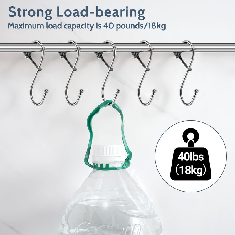 Sopito Hooks for Hanging, Large, Pack of 8 S Hooks