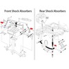 Club Car Shocks Front and Rear Shocks for Golf Cart