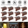 12Pcs Solar LED Deck Lights Path Garden Yard Outdoor Stairs