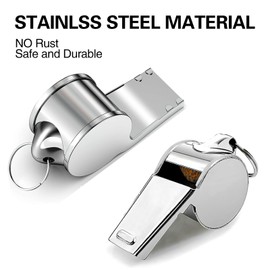 Mooshy Whistle, Pack of 5 Referee Whistle, Stainless Steel Whistle, Professional Whistle with Loud Clear Sound, Referee Whistle with Neck Strap, Ideal for School Sports, Dog Training, Sports Lessons