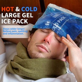 WORLD-BIO Extra Large Gel Ice Packs for Injuries Reusable Gel Cold Compress for Shoulder, Knee, Back and Neck - Hot and Cold Gel Packs for Pain, Injury, Surgery - 8.3" x 12.4"