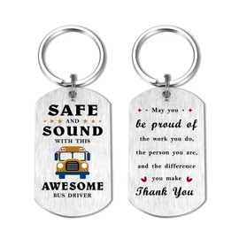 Viayen Bus Driver Appreciation Gifts for Men Women - Awesome School Bus Driver Day Birthday Thank You Drive Safe Keychain