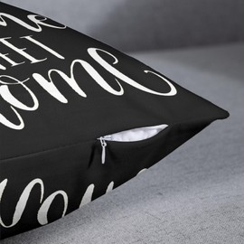 Emvency Set of 4 Black White and Grey Throw Pillow Covers Modern Abstract Geometry Words Sweet Floral Arrow Decorative Pillow Cases Home Decor Standard Square 26x26 Inches Pillowcases