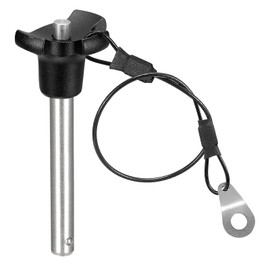 sourcing map Ball Locking Pin Pins with Button Handle 304 Stainless Steel Triangular Cap Push Button Quick Release Pin with 24.5 cm Rope (8 mm - 51 mm)