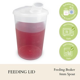 Plastic Cups with Feeding Lids - Pack of 10 | Adult Feeding Cups for Seniors Plastic Cups for Adults Cups Adult Cups for Seniors Large Spout Feeding Lid